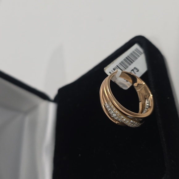 NWT ✅18K YG Diamond Ring Set in Pavé brilliant-cut diamonds, .91ctw SZ 7 ⭐ NEW